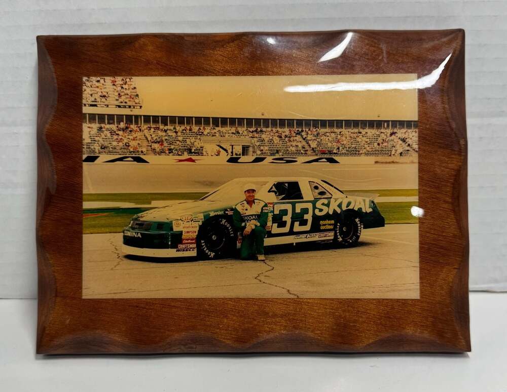 Vintage Harry Gant #33 Skoal Bandit NASCAR Plaque Mounted Photo